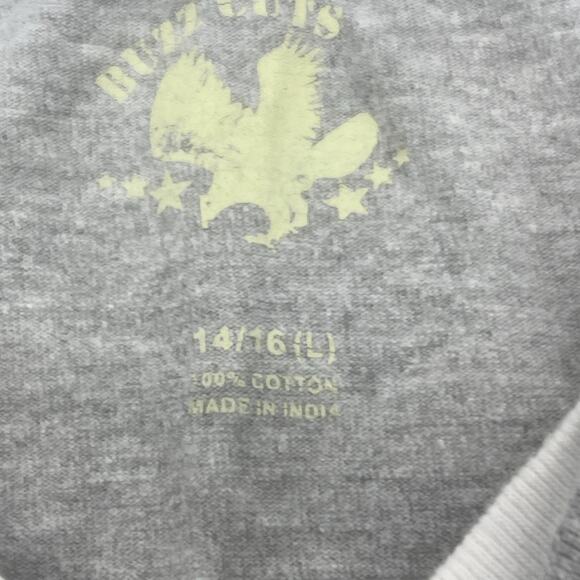 BUZZ CUTS Eagle And Cross Graphic Tee, Size Large, Cotton, grey/black/white. - Picture 3 of 7